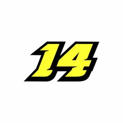 Racing number 14 logo design