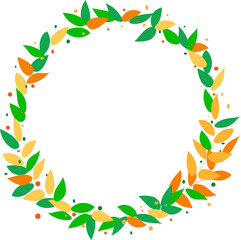 Decorative floral bright frame made of leaves, plants, decor, frame for use in design