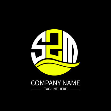 SZM logo monogram isolated on circle element design template, SZM letter logo design on black background. SZM creative initials letter logo concept . SZM letter design.