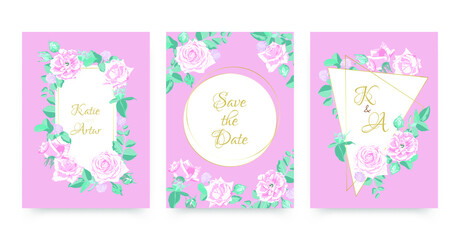 Wedding Card. Engagement Poster with Decorative Rose. Rustic Leaf Bouquet. Wedding Card Background. Elegant Marriage Invitation. Rsvp Frame with Flowers. Summer Leaves. Vintage Wedding Card.