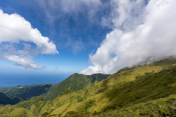 Fototapeta premium Hike to the top of Mount Pelee, Martinique, French Antilles