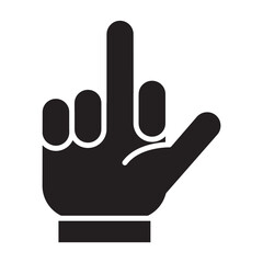 Illustration of Hand Gesture of Middle Finger design icon