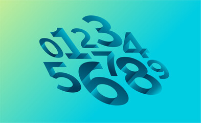 Number set vector font alphabet, modern dynamic design with brilliant colorful for Your unique elements design logo template. Corporate identity, application, creative poster banner, card and more. 