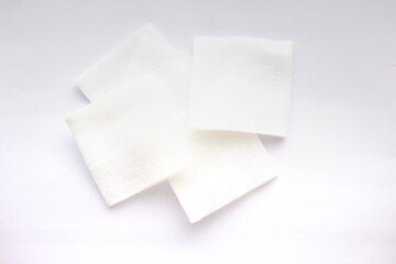 Pile of gauzed on white background