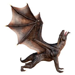 3D Rendering Fairy Tale Dragon on White