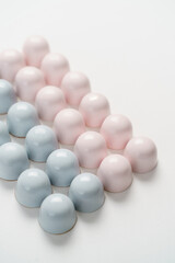 Exclusive handmade chocolate candy painted with pastel colo