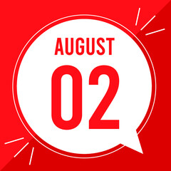 A vector illustration with text: August 2 st day. White balloon on a red backgound.