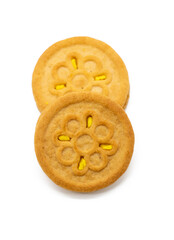 round biscuit isolated on white background