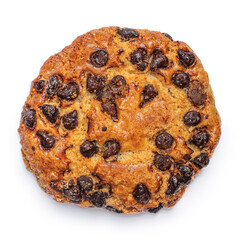 Chocolate chip cookies isolated on white background. Home-mad cookie close up. High resolution..