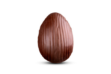 homemade chocolate easter egg isolated on white background