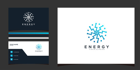 Fototapeta na wymiar Energy logo design with creative modern and unique. Premium Vector
