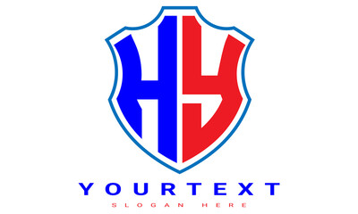 HY shield sports two letter geometric minimalist creative logo design