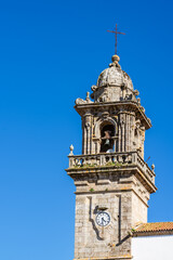 Fototapeta na wymiar Old bell tower of Santo Domingo church and convent in Betanzos Galicia Spain