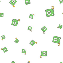 Environmentally friendly fuel. Seamless pattern of ecological icons