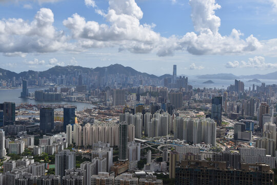 The Hong Kong Skyline as Seen from Kowloon Peak