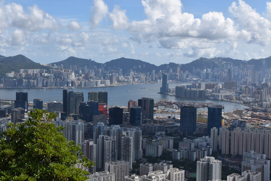 The Hong Kong Skyline as Seen from Kowloon Peak
