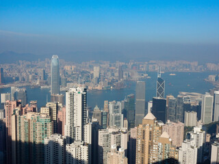 Fototapeta na wymiar Hong Kong City Skyline and Victoria Harbour