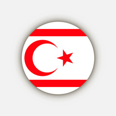 Country Northern Cyprus. Northern Cyprus flag. Vector illustration.