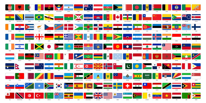 National flags of World countries collection