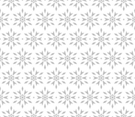 Abstract geometric pattern with lines, snowflakes. A seamless vector background. White and gray texture. Graphic modern pattern