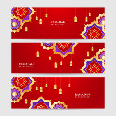 Ramadan kareem islamic banner background design. Vector illustration