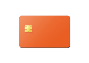 Orange credit card on a white background