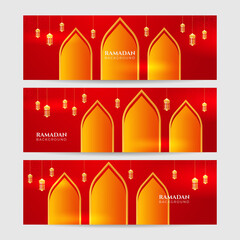 Ramadan kareem islamic banner background design. Vector illustration