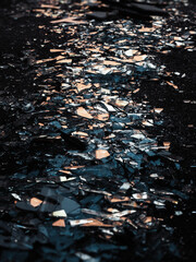 Broken glass of Lukyanovka market after Russian rocket attack