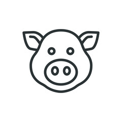 pig head line icon vector images