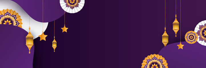 Stylish golden mosque design islamic banner background