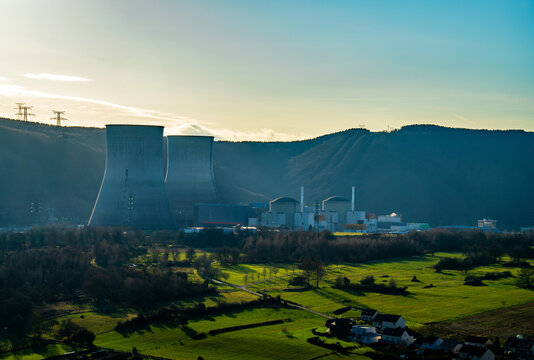 Landscape with nuclear power plant
