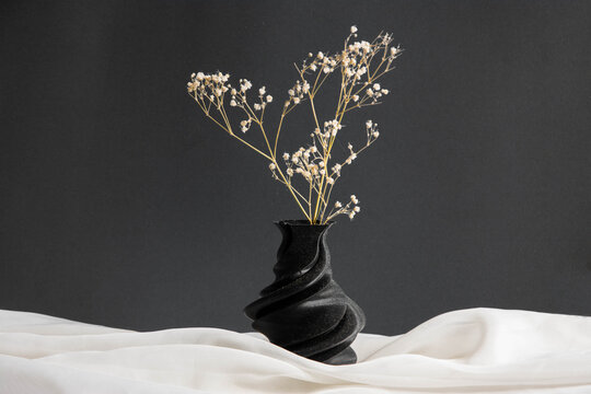 Still life of flower vase with dark background Stock Photo | Adobe Stock