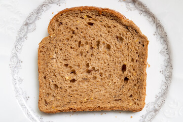 Slice of healthy bread with seeds