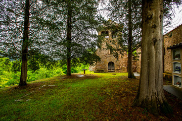 Fototapeta premium Spring in Sant Marti De Solamal church, La Garrotxa, Spain