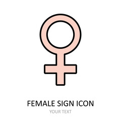 The symbol of woman, the astronomical symbol of Venus and the alchemical symbol of copper. Vector icon
