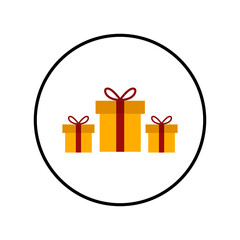 Present gift boxes icons for web and print isolated on white background. Gift box for birthday, Christmas, celebration, surprice, shopping, anniversary.