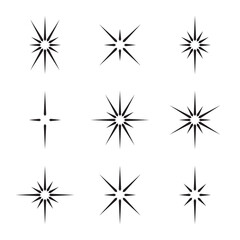Set of vector sparkle icon.