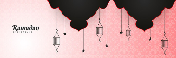 Stylish golden mosque design islamic banner background