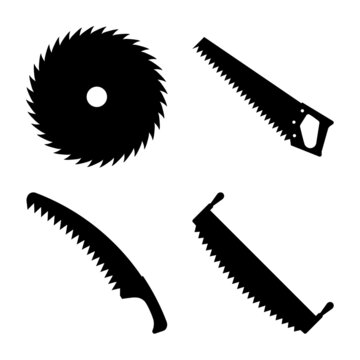 Vector set of saw icons.