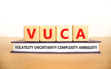 VUCA volatility uncertainty complexity ambiguity symbol. Words VUCA volatility uncertainty...