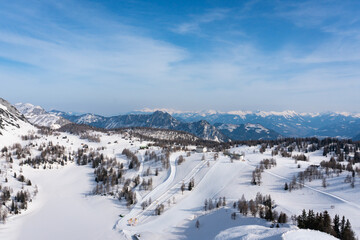 Tauplitz Alm ski slope and resort in Styria, Austria