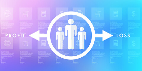 2d illustration Profit Loss Concept
