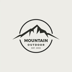 Simple Mountain Landscape Logo Design Vector Illustration