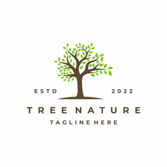 Tree logo design vector isolated, abstract tree logo design illustration