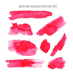 Red watercolor splash set.Abstract watercolor background. Watercolor painted background with blots and splatters.