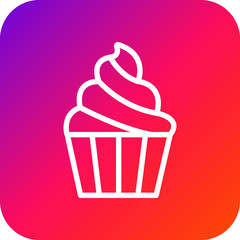 Cup Cake Vector Icon Design Illustration