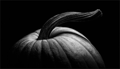 White pumpkin with twisted stem - obrazy, fototapety, plakaty
