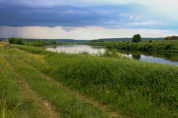 Fototapeta na wymiar view of the don river flowing in the lipetsk region in spring