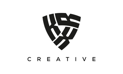 Shield letters KXR creative logo