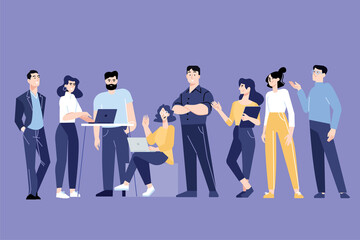 People concept. Vector illustration of our team, management, about us, for graphic and web design, business presentation and marketing material.